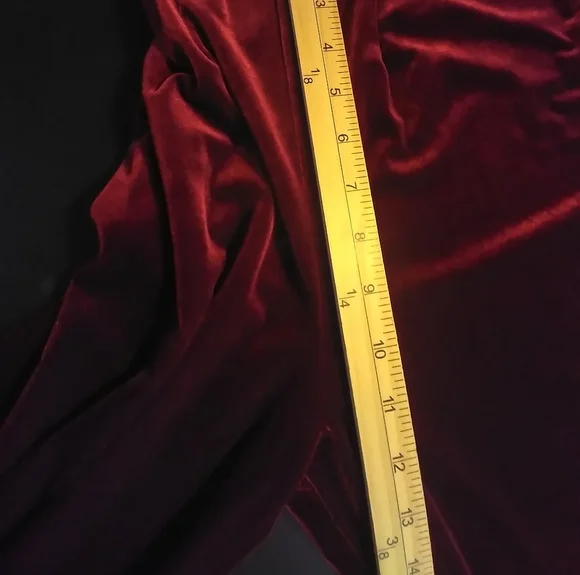 Chico Velvet Burgundy Pull On Pants Flowy Stretch Waist Size S Boho Hippie - Picture 5 of 7